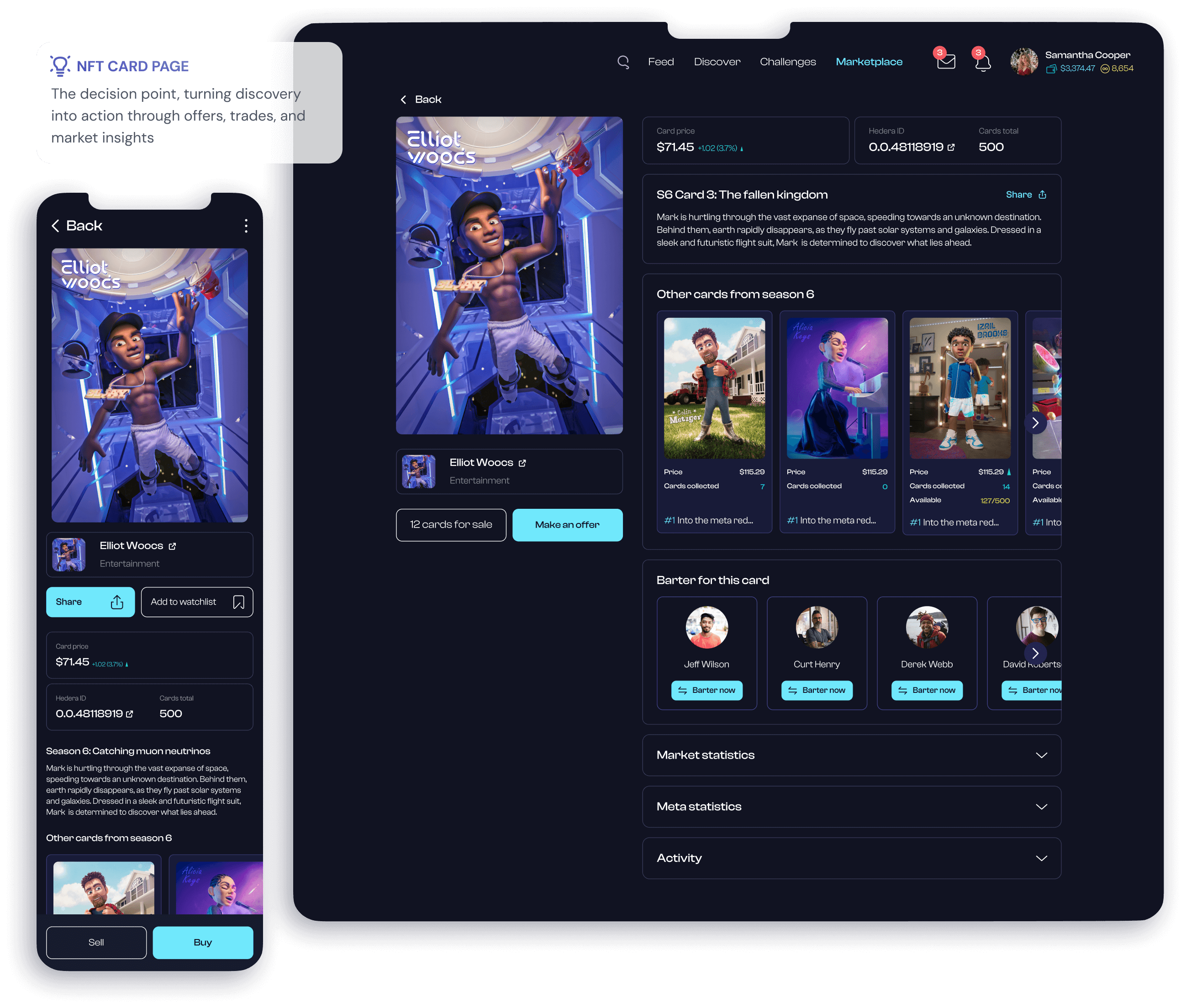 NFT card page design