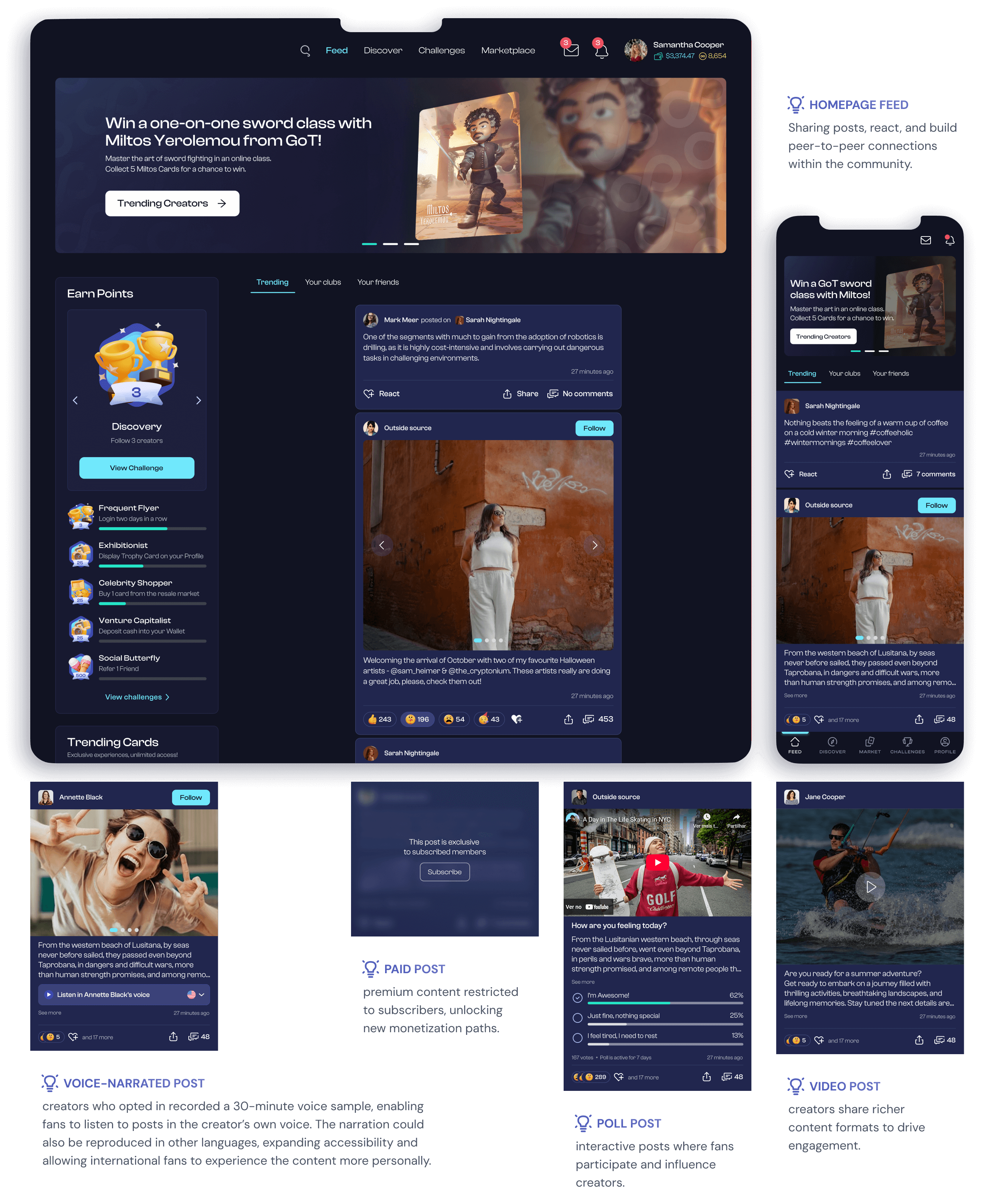 Community feed designs