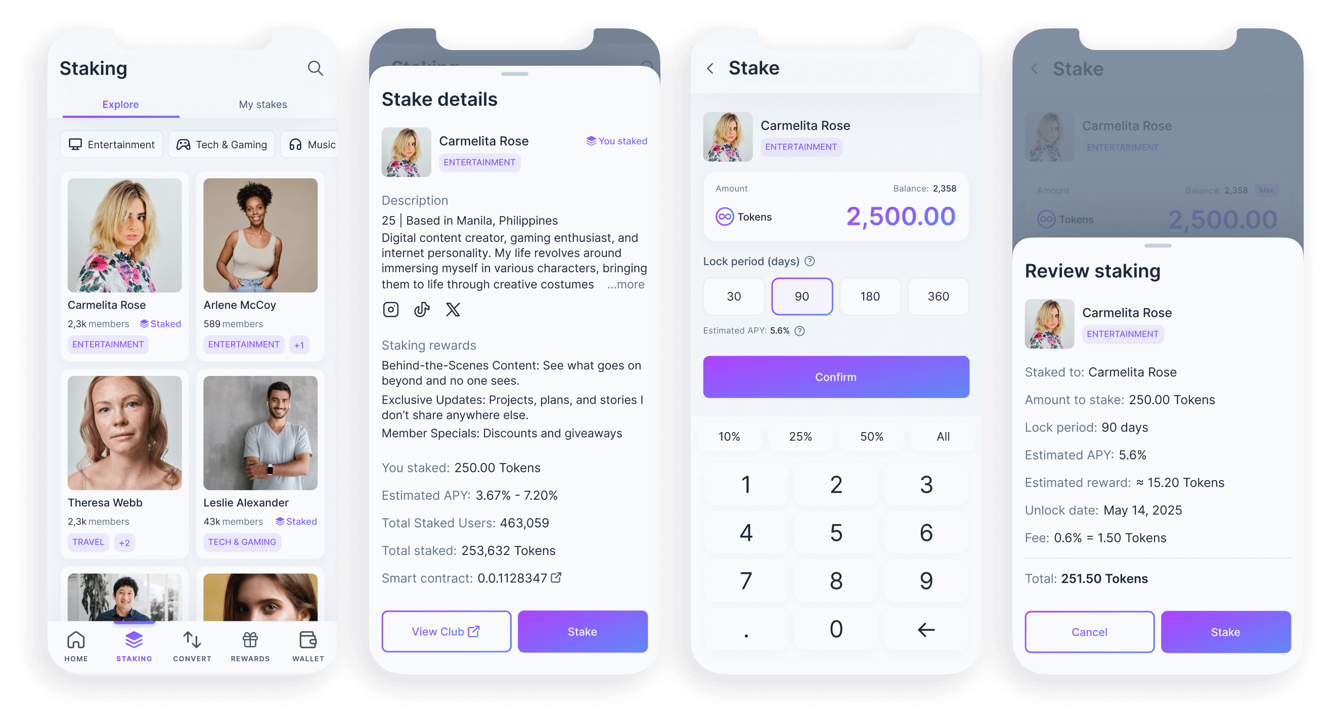 Explore staking options