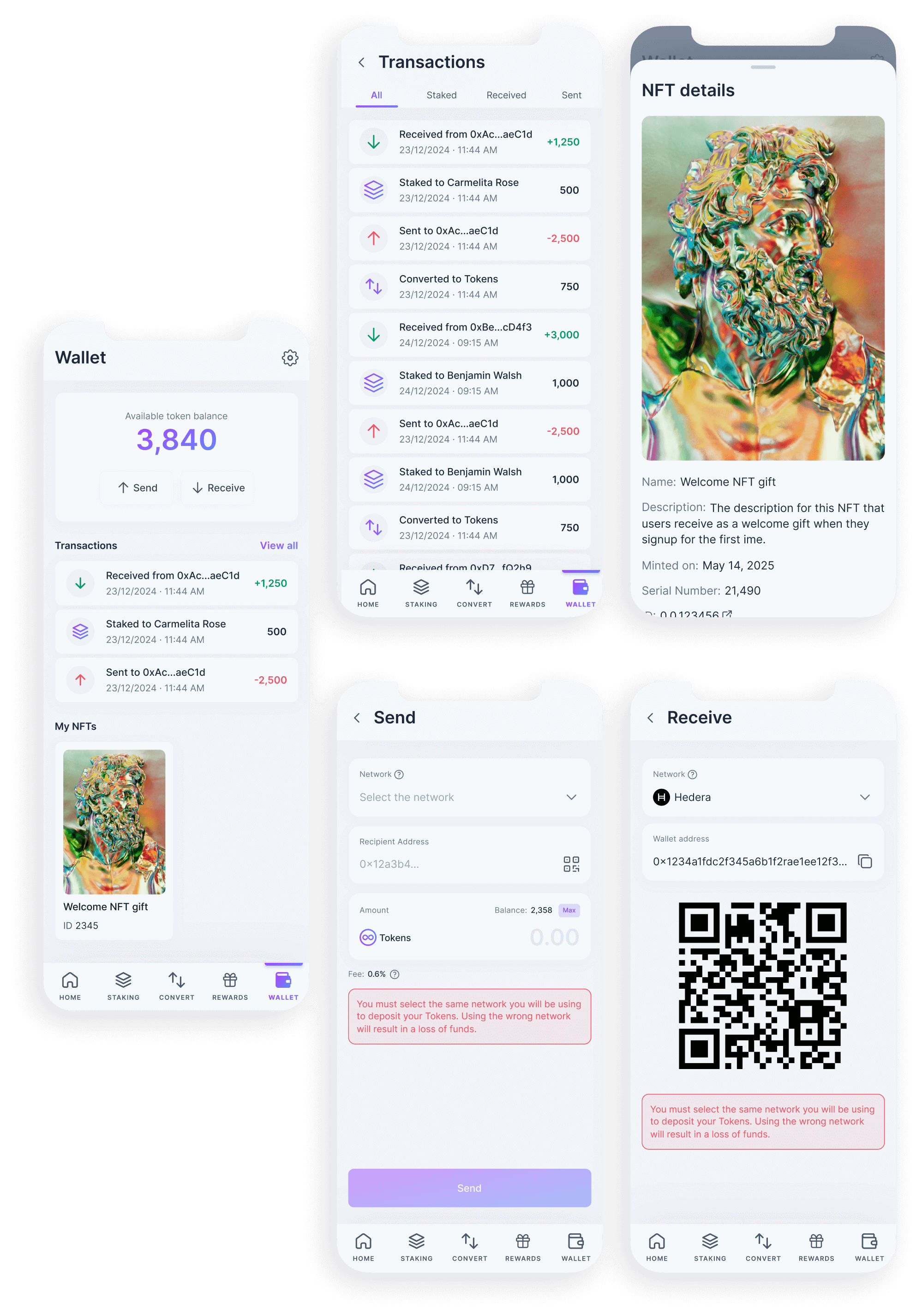Wallet designs and flows